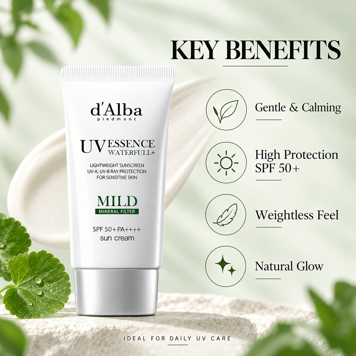 D’Alba Essence Waterfull+ Mineral Sun Cream SPF50+ PA++++
